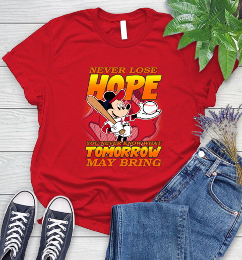 Cleveland Indians MLB Baseball Mickey Disney Never Lose Hope Women's T-Shirt 13