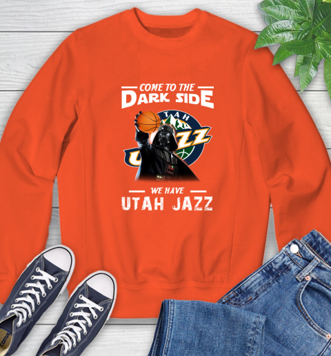 NBA Come To The Dark Side We Have Utah Jazz Star Wars Darth Vader Basketball Sweatshirt 3