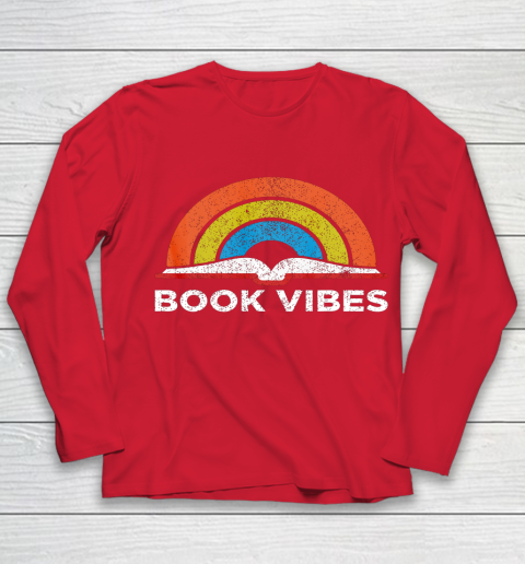 Reading Rainbow t shirt Vintage Retro Book Vibes Rainbow Gift for Reading Lovers Youth Long Sleeve 8