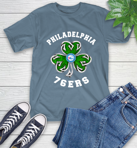 NBA Philadelphia 76ers Three Leaf Clover St Patrick's Day Basketball Sports T-Shirt 8