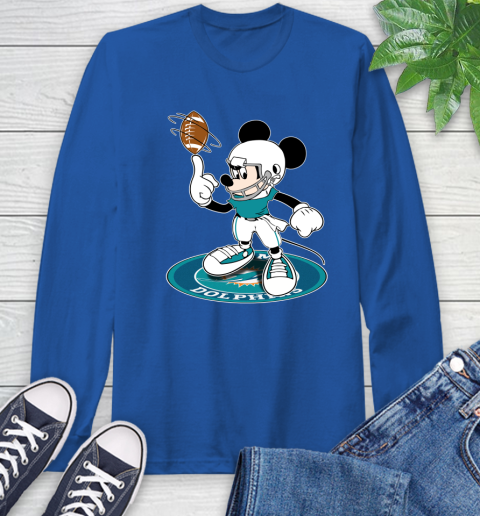 NFL Football Miami Dolphins Cheerful Mickey Disney Shirt Long Sleeve T-Shirt 10