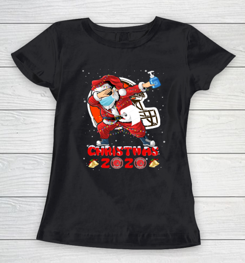 Cleveland Browns Funny Santa Claus Dabbing Christmas 2020 NFL Women's T-Shirt
