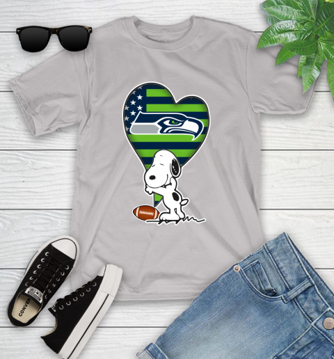 Seattle Seahawks NFL Football The Peanuts Movie Adorable Snoopy Youth T-Shirt 12