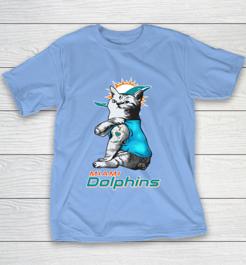 NFL Football My Cat Loves Miami Dolphins Youth T-Shirt 8