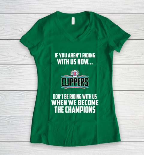 NBA LA Clippers Basketball We Become The Champions Women's V-Neck T-Shirt 3