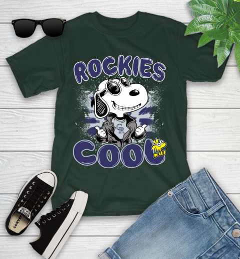 MLB Baseball Colorado Rockies Cool Snoopy Shirt Youth T-Shirt 4