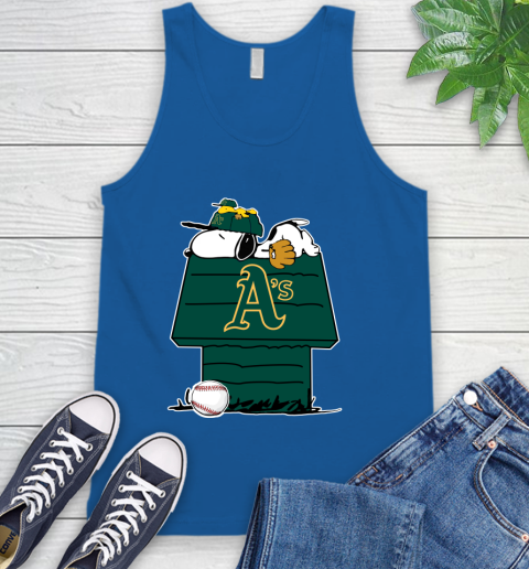 MLB Oakland Athletics Snoopy Woodstock The Peanuts Movie Baseball T Shirt Tank Top 5