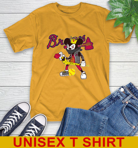 Atlanta Braves MLB Baseball Mickey Peace Sign Sports T-Shirt 3