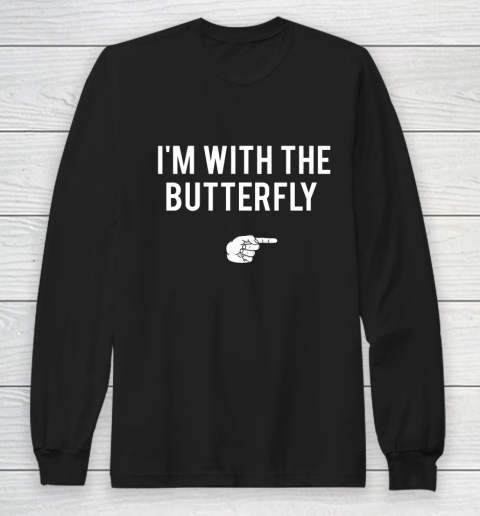I'm With Butterfly Halloween Costume Party Matching Long Sleeve T-Shirt