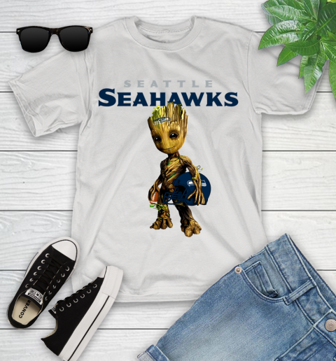 Seattle Seahawks NFL Football Groot Marvel Guardians Of The Galaxy Youth T-Shirt