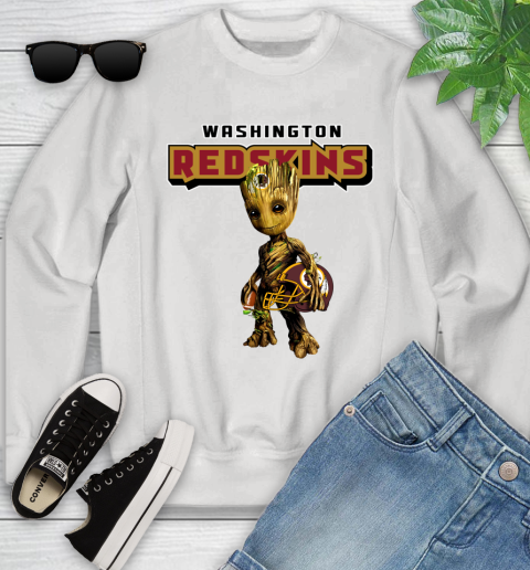 Washington Redskins NFL Football Groot Marvel Guardians Of The Galaxy Youth Sweatshirt