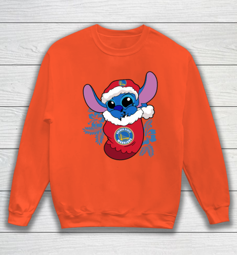 Golden State Warriors Christmas Stitch In The Sock Funny Disney NBA Sweatshirt 4