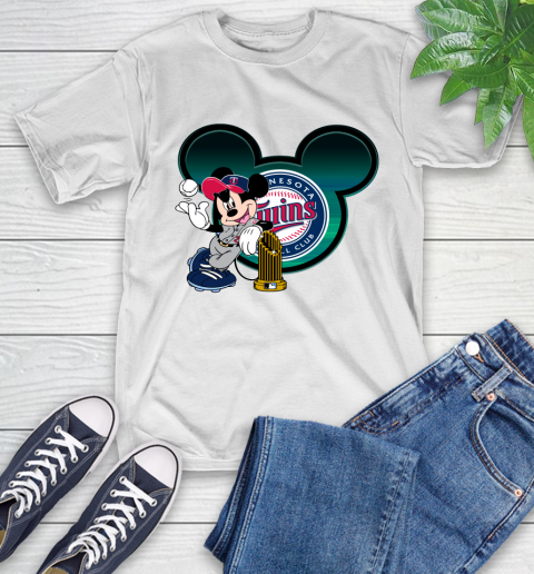 MLB Minnesota Twins The Commissioner's Trophy Mickey Mouse Disney T-Shirt