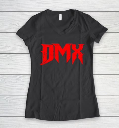 DMX Red Logo Women's V-Neck T-Shirt 6