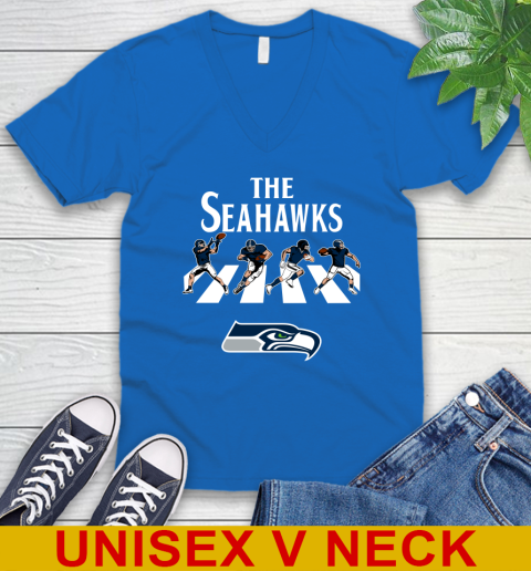 NFL Football Seattle Seahawks The Beatles Rock Band Shirt V-Neck T-Shirt 5