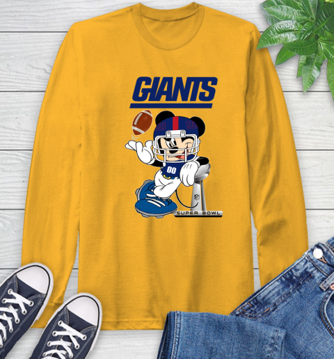 NFL newyork giants Mickey Mouse Disney Super Bowl Football T Shirt Long Sleeve T-Shirt 3