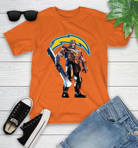 NFL Thanos Gauntlet Avengers Endgame Football San Diego Chargers Youth T-Shirt 7