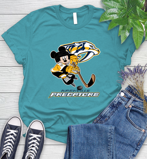 NHL Nashville Predators Mickey Mouse Disney Hockey T Shirt Women's T-Shirt 12