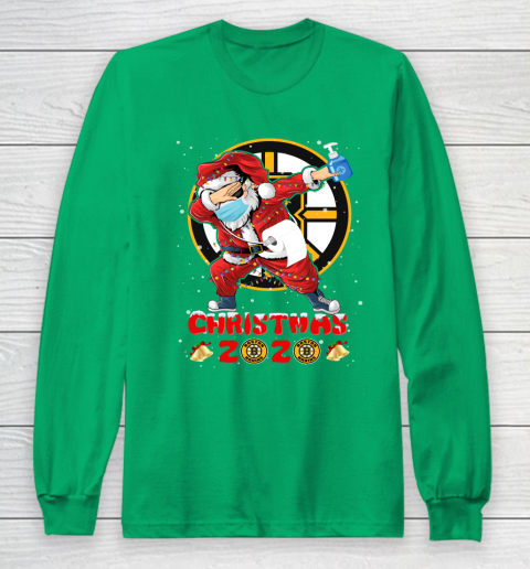 Boston Bruins Funny Santa Claus Dabbing Christmas 2020 NHL Long Sleeve T-Shirt 4