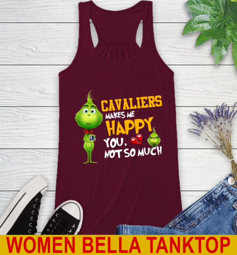 NBA Dallas Mavericks Makes Me Happy You Not So Much Grinch Basketball Sports Racerback Tank 2