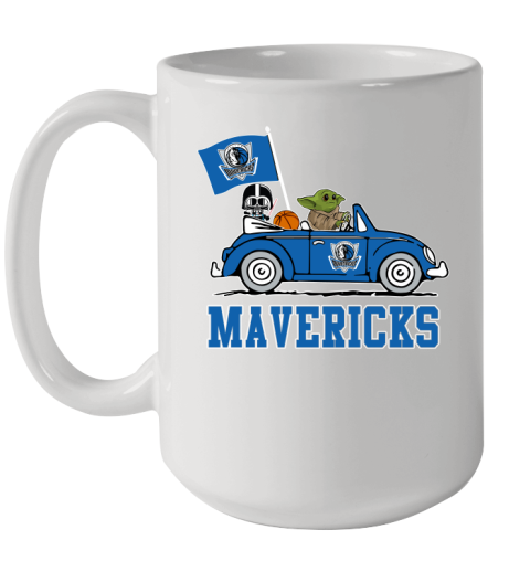 NBA Basketball Dallas Mavericks Darth Vader Baby Yoda Driving Star Wars Shirt Ceramic Mug 15oz