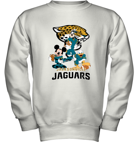 Mickey Donald Goofy The Three Jacksonville Jaguars Football Youth Sweatshirt