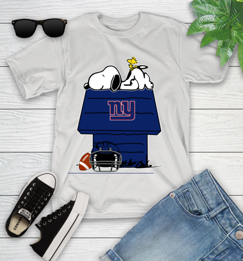 New York Giants NFL Football Snoopy Woodstock The Peanuts Movie Youth T-Shirt