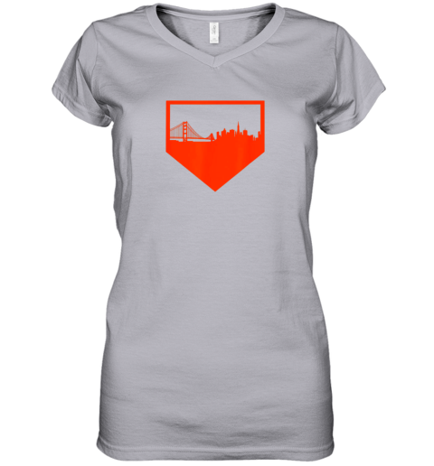 whqx san francisco baseball vintage sf pride the city giant gift women v neck t shirt 39 front sport grey