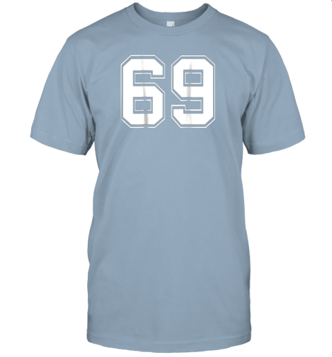 v9qy number 69 football baseball soccer jersey uniform jersey t shirt 60 front light blue