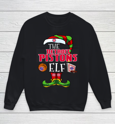 Detroit Pistons Christmas ELF Funny NBA Youth Sweatshirt