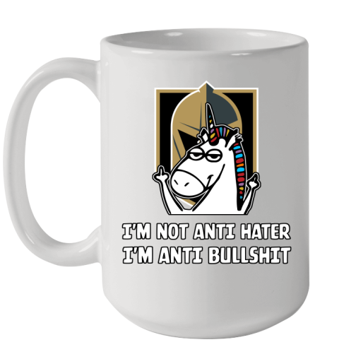 Vegas Golden Knights NHL Hockey Unicorn I'm Not Anti Hater I'm Anti Bullshit Ceramic Mug 15oz
