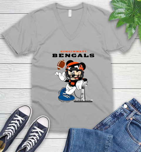 NFL Cincinnati Bengals Mickey Mouse Disney Super Bowl Football T Shirt V-Neck T-Shirt 4