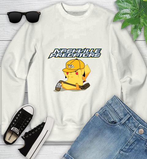 NHL Pikachu Hockey Sports Nashville Predators Youth Sweatshirt