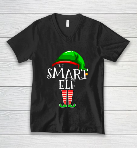 The Smart Elf Family Matching Group Christmas Gift Holiday V-Neck T-Shirt