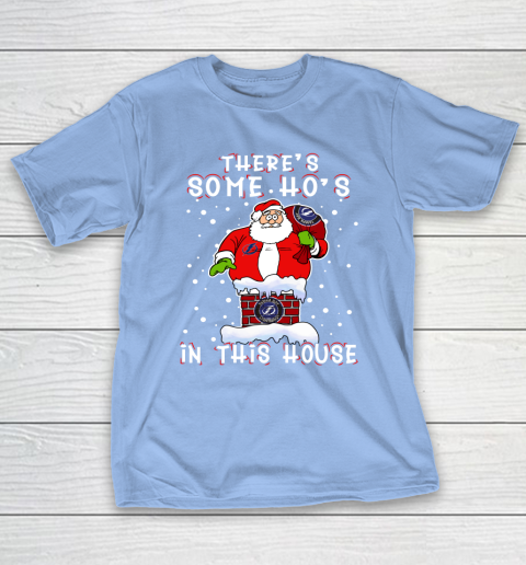 Tampa Bay Lightning Christmas There Is Some Hos In This House Santa Stuck In The Chimney NHL T-Shirt 10