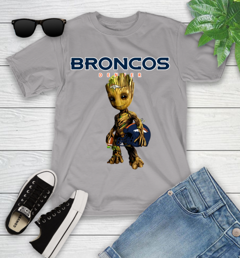 Denver Broncos NFL Football Groot Marvel Guardians Of The Galaxy Youth T-Shirt 4