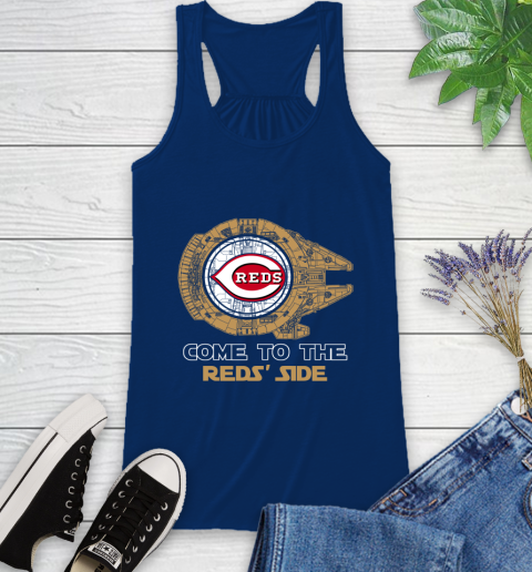 MLB Come To The Cincinnati Reds Side Star Wars Baseball Sports Racerback Tank 8