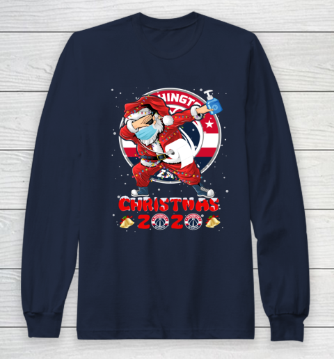 Washington Wizards Funny Santa Claus Dabbing Christmas 2020 NBA Long Sleeve T-Shirt 2