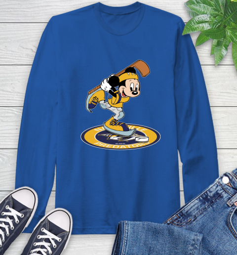 NHL Hockey Nashville Predators Cheerful Mickey Disney Shirt Long Sleeve T-Shirt 10