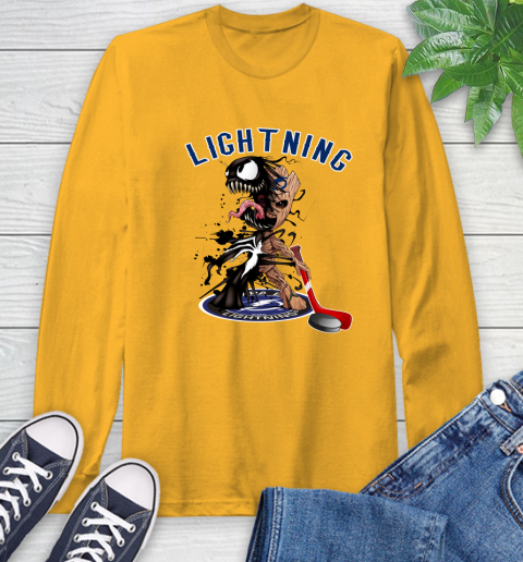 NHL Tampa Bay Lightning Hockey Venom Groot Guardians Of The Galaxy Long Sleeve T-Shirt 3