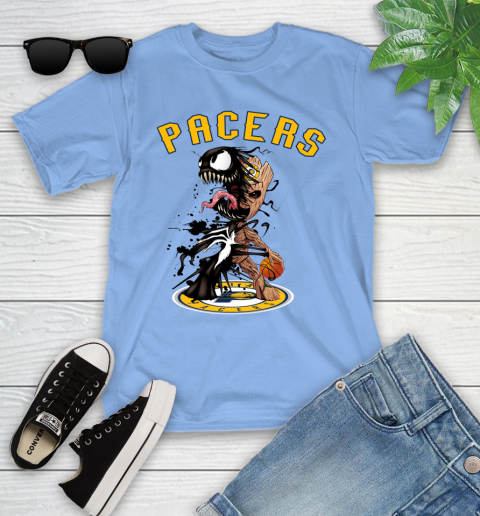 NBA Indiana Pacers Basketball Venom Groot Guardians Of The Galaxy Youth T-Shirt 11