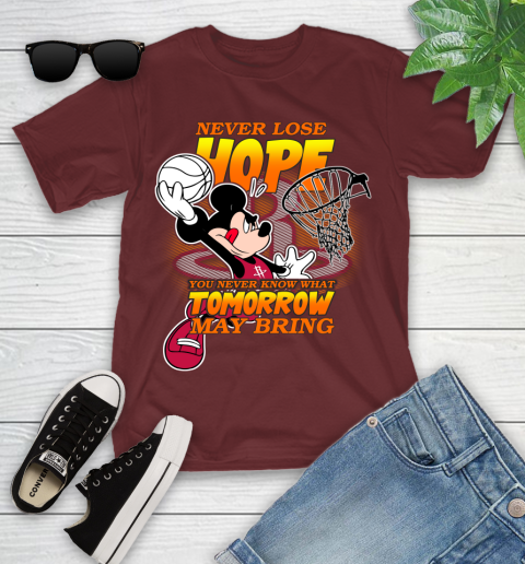 Houston Rockets NBA Basketball Mickey Disney Never Lose Hope Youth T-Shirt 14