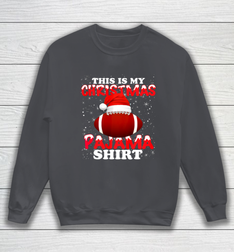 Football Christmas Gifts Santa Hat Funny Xmas Pajamas Sweatshirt 4