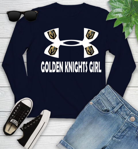 NHL Vegas Golden Knights Girl Under Armour Hockey Sports Youth Long Sleeve 2