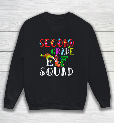 Christmas Elf Squad Second Grade Teacher Shirt Gift Sweatshirt