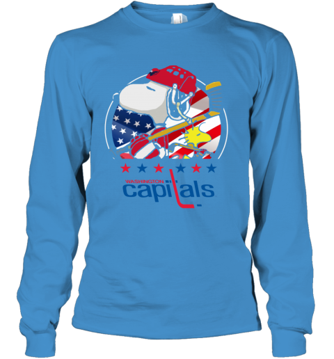 pbwk washington capitals snoopy and woodstock nhl youth long sleeve 50 front sapphire