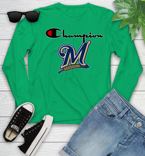MLB Baseball Milwaukee Brewers Champion Shirt Youth Long Sleeve 4