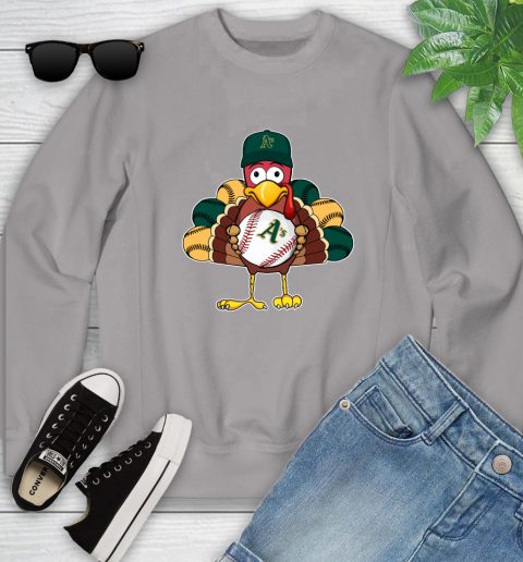 Oakland Athletics Turkey thanksgiving Youth Sweatshirt 4