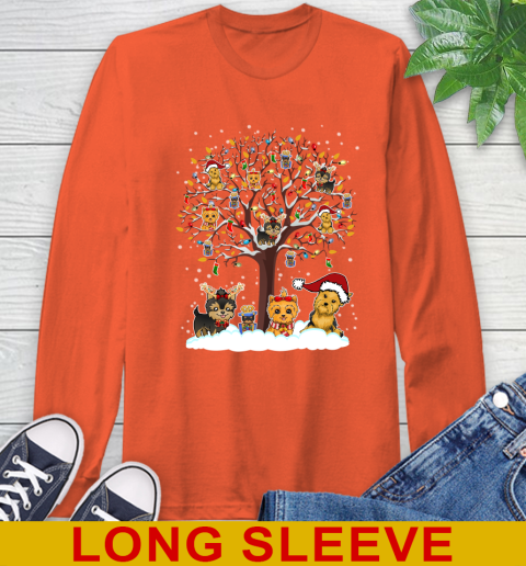 Yorkie dog pet lover light christmas tree shirt 199