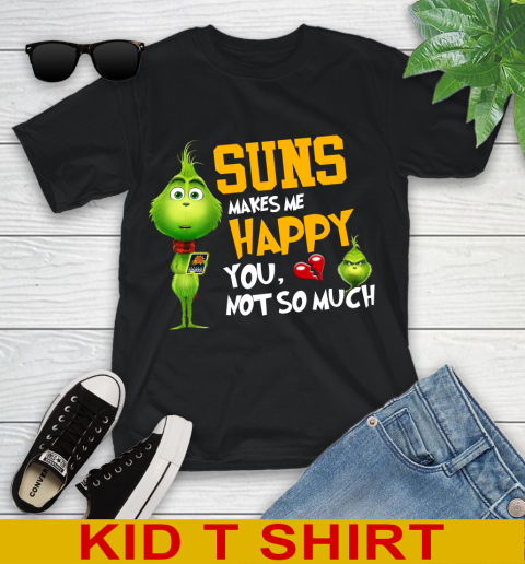 NBA Phoenix Suns Makes Me Happy You Not So Much Grinch Basketball Sports Youth T-Shirt